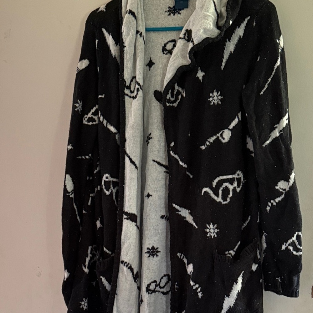 Black and White Harry Potter Themed Sweater